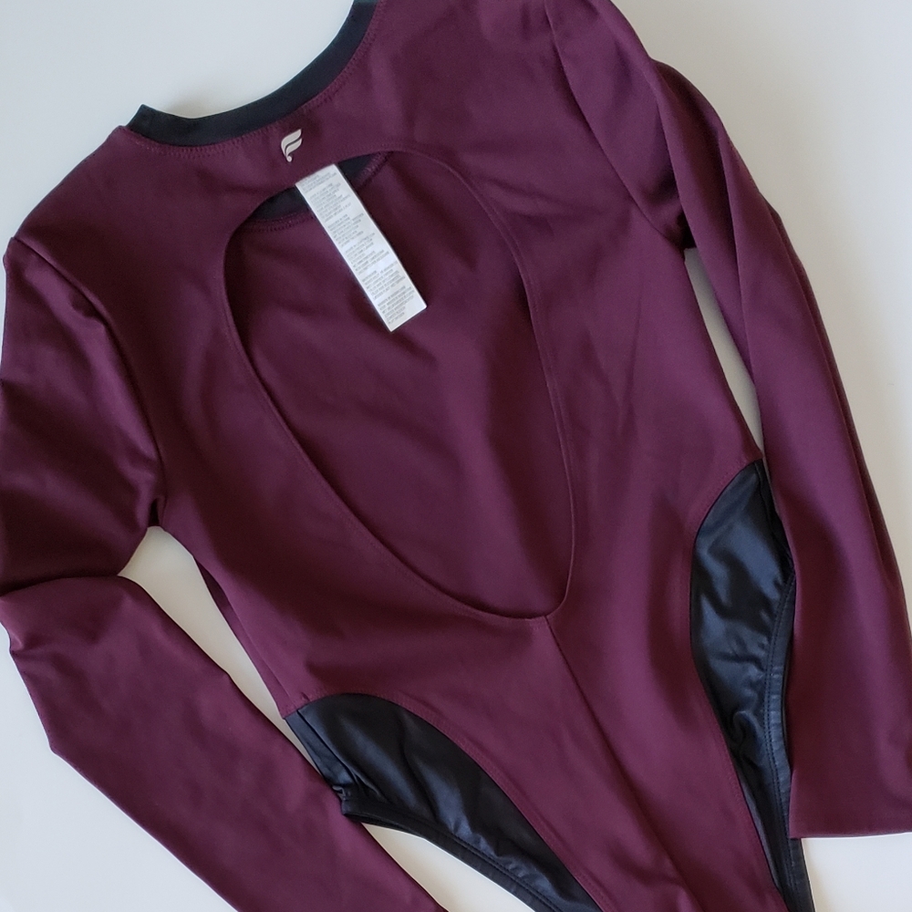 NWT! FABLETICS WINE COLORED KARLEEN BODYSUIT - Picture 5 of 8